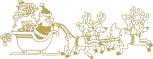 Wandtattoo Dekorfolie Weihnachtsmann mit Schlitten WD0807 - gold / 175cm