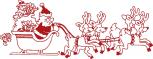 Wandtattoo Dekorfolie Weihnachtsmann mit Schlitten WD0807 -  verschiedene Farben zur Wahl