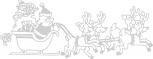 Wandtattoo Dekorfolie Weihnachtsmann mit Schlitten WD0807 - silber / 120cm
