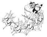 Wandtattoo Dekorfolie Weihnachtsmann mit Schlitten WD0813 - schwarz / 175cm