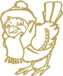 Wandtattoo Dekorfolie Weihnachten Vogel WD0817 - gold / 175cm