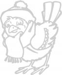 Wandtattoo Dekorfolie Weihnachten Vogel WD0817 - silber / 120cm