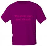 T-Shirt mit Print - Was keiner kann kann ich auch - 10860 burgund - Gr. S
