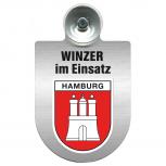 Einsatzschild Windschutzscheibe incl. Saugnapf - Winzer im Einsatz - 309466-15 Region Hamburg