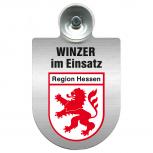 Einsatzschild Windschutzscheibe incl. Saugnapf - Winzer im Einsatz - 309466-   incl. Regionen nach Wahl