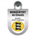 Einsatzschild für Windschutzscheibe incl. Saugnapf - Wunschtext...Eigener Text - Wappen nach Wahl - 309470 Region Baden-Württemberg