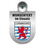 Einsatzschild für Windschutzscheibe incl. Saugnapf - Wunschtext...Eigener Text - Wappen nach Wahl - 309470 Region Luxembourg