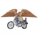 Rückenaufnäher- Bike mit Adler - 08600 - Gr. ca. 25 x 14 cm - Patches Stick Applikation