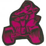 Aufnäher XL - Quadfahrer - 88566 pink Gr. ca. 23 x 25cm