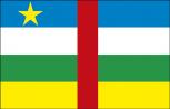 Schwenkfahne mit Holzstock - Zentralafrika - Gr. ca. 40x30cm - 77187 - Dekoflagge, Stockländerfahne