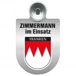 Einsatzschild Windschutzscheibe incl. Saugnapf - Zimmermann im Einsatz - 309746 - Region Franken