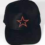 Baseballcap mit Einstickung - roter Stern - 69598 schwarz