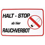 Verbotsschild - Halt-Stop ab hier RAUCHVERBOT - 308553 - Gr. ca. 30 x 20 cm