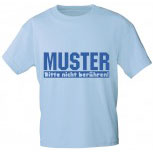 Kinder-T-Shirt mit Print - Muster - bitte nicht berühren - 06941 hellblau - Gr. 86-164