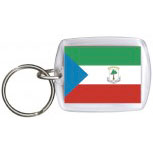 Schlüsselanhänger - ÄQUATORIALGUINEA - Gr. ca. 4x5cm - 81002 - Länderfahne Länderflagge