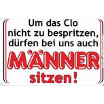 Spaß-Schild - UM DAS CLO NICHT ZU BESPRITZEN - 309268 - 10cm x 15cm - Männer