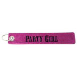 Filz-Schlüsselanhänger mit Stick Party Girl Gr. ca. 17x3cm 14212 Pink