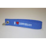 Filz-Schlüsselanhänger mit Stick I love Ludwigslust Gr. ca. 17x3cm 14320 blau