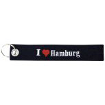 Filz-Schlüsselanhänger mit Stick I love Hamburg Gr. ca. 17x3cm 14155 schwarz