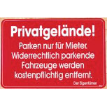 Hinweisschild - Privatgelände - Parken nur für Mieter... - 308699 - Gr. ca. 25 x 40cm