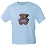 Kinder T-Shirt mit Aufdruck - Bärchen - 06890 - hellblau - Gr. 86-164