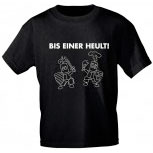 Kinder T-Shirt mit Print - BIS EINER HEULT - 08293 - schwarz - Gr. 86-164