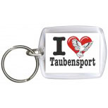 Schlüsselanhänger - I love Taubensport - Gr. ca. 6x4cm - 13210 - Keyholder Anhänger Tauben