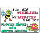 Tierschild - Tierlieb ... flotte Käfer ... dufte Bienen - 308976 - Gr. 30 x 20 cm