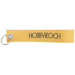 Filz-Schlüsselanhänger mit Stick Hobbykoch Gr. ca. 17x3cm 14210 gelb