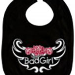Baby-Lätzchen mit Druckmotiv  - Bad Girl - 07036 - schwarz