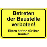 Warnschild - Betreten der Baustelle verboten - 308511 - Gr. 30 x 20 cm