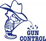 Pinkelmännchen-Applikations- Aufkleber - Gun Control - ca. 15cm - 303659 - blau