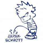 Pinkelmännchen-Applikations- Aufkleber - Japan- Schrott - ca. 15cm - 303630 blau