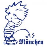 Pinkelmännchen-Applikations- Aufkleber-  München - ca. 15 cm - 303653 blau