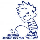 Pinkelmännchen-Applikations- Aufkleber - Murks Made in USA - ca. 15cm - 303651 blau