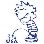 Pinkelmännchen-Applikations- Aufkleber - USA - ca. 15cm - 303628 blau