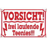 Türschild - Spaßschild - VORSICHT freilaufende Teenies - 8,5x 5,5cm - 307984
