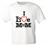 Kinder T-Shirt mit Aufdruck - I Love Mom -  06935 - weiß - Gr. 86-164
