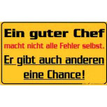 Spaß-Schild - EIN GUTER CHEF - 309273 - 25cm x 15cm - Arbeit Büro Job