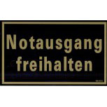 Hinweisschild - NOTAUSGANG FREIHALTEN - 308471 - Gr. 26 x 16 cm