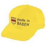 Kinder Baseballcap mit Stickerei - Wappen Made in Baden - 60897 gelb