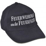 Baseballcap mit Einstickung - Feuerwehrfrau sucht Feuerfighter - 68168 schwarz