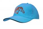 Baseballcap mit Einstickung - Pferd Pferdekopf wehende Mähne - versch. Farben 69245 hellblau