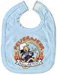 Baby-Lätzchen mit Druckmotiv  - Feuerwehr Anwärter - 07011 - hellblau