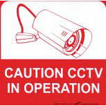 Hinweisschild - Warnschild - Kamera - CAUTION CCTV IN OPERATION - Gr. 21 x 21 cm - 308817-1