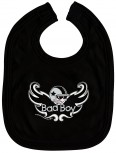 Baby-Lätzchen mit Druckmotiv  - Bad Boy - 07035 - schwarz