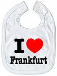 Baby-Lätzchen mit Druckmotiv  - I love Frankfurt - 07049 - weiss