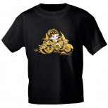 Kinder T-Shirt mit Aufdruck - Bikerin - 06901 - schwarz - Gr. 86-164