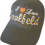 Baseballcap mit Stick - I LOVE SAALFELD - 68048 schwarz - Cap Kappe Baumwollcap
