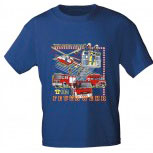 Kinder T-Shirt mit Print - Wir retten Leben - Feuerwehr 112 - 06964 - royalblau - Gr. 86-164
